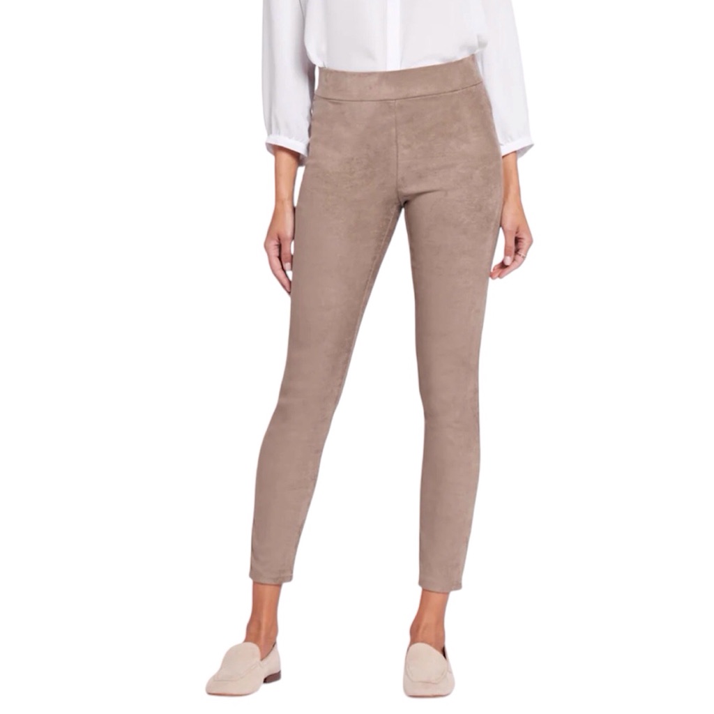 Nydj Vegan Suede Legging Pants Sandlewood Slimming Size 16